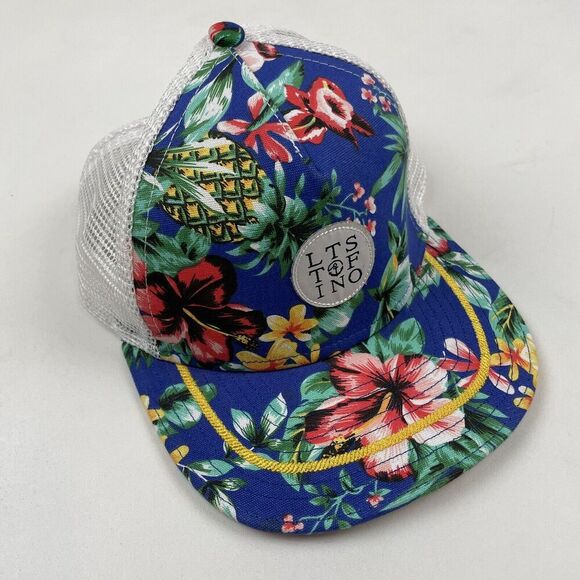 LIVE TO SURF FLORAL ADJUSTABLE UNISEX HAT Pineapple Hibiscus LTSTOFINO - Picture 2 of 9